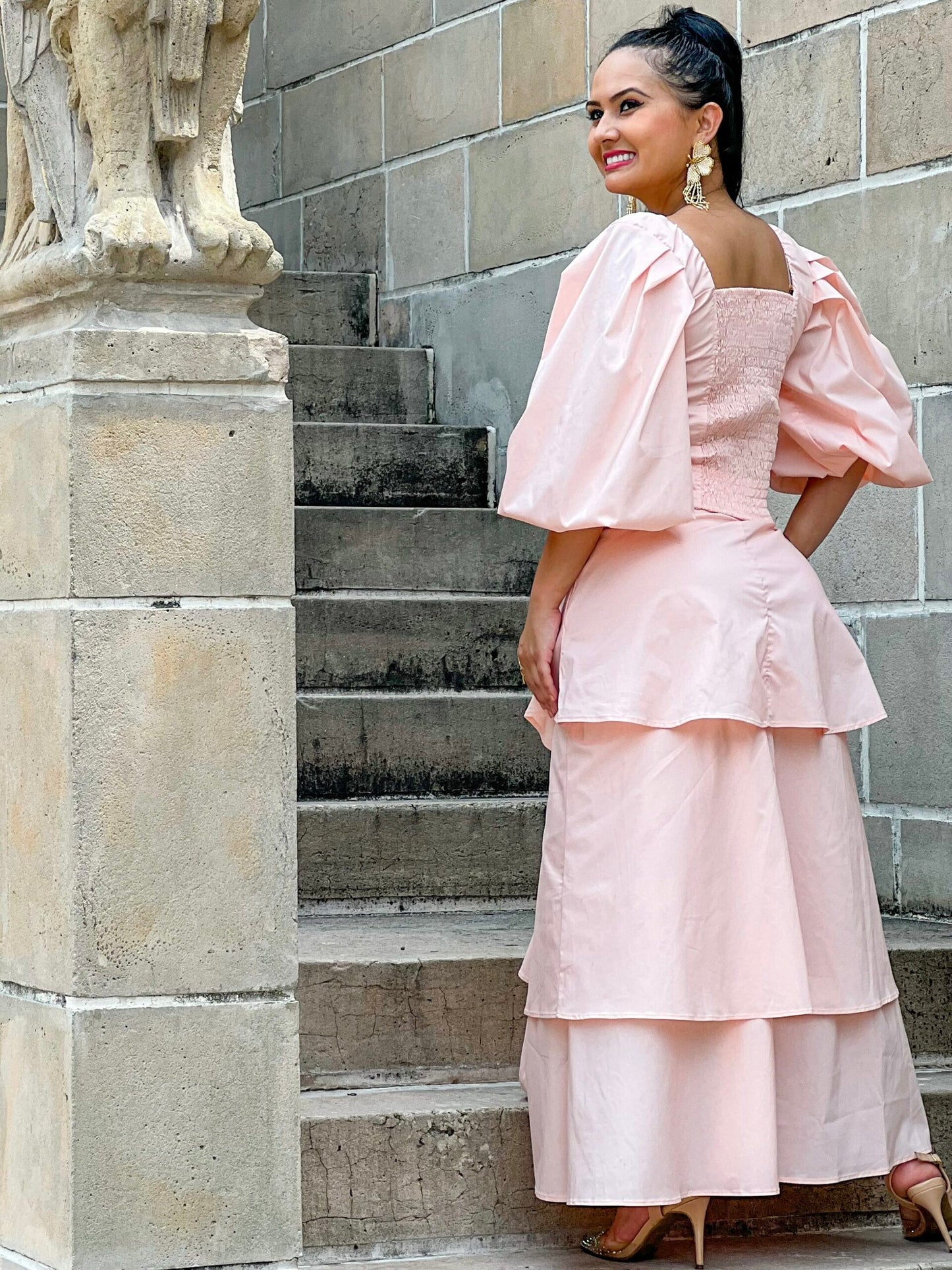 Falda Rosa de Boleros con Pretina Anatomica